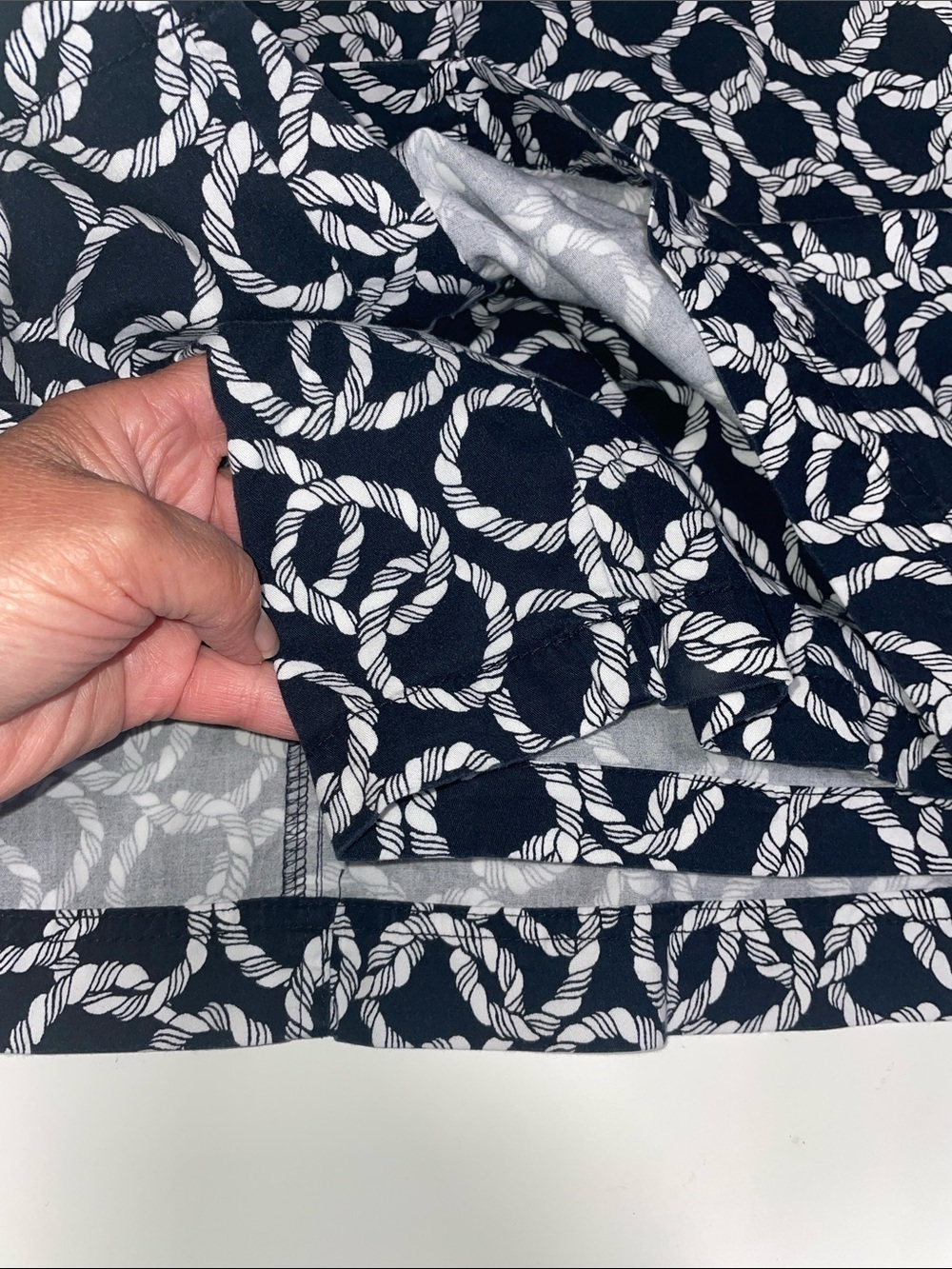 Karen Scott Black Mini Skort with White Rope Print - Picture 5 of 6